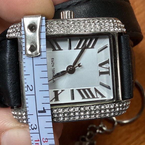 Michael Kors Mini Emery Silver Dial Black Leather Ladies Watch MK2359 - Picture 16 of 16